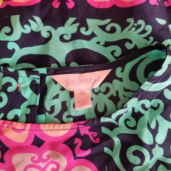 Lilly Pulitzer Iona Fountain Hopping Print Silk Shirt - Picture 4 of 5